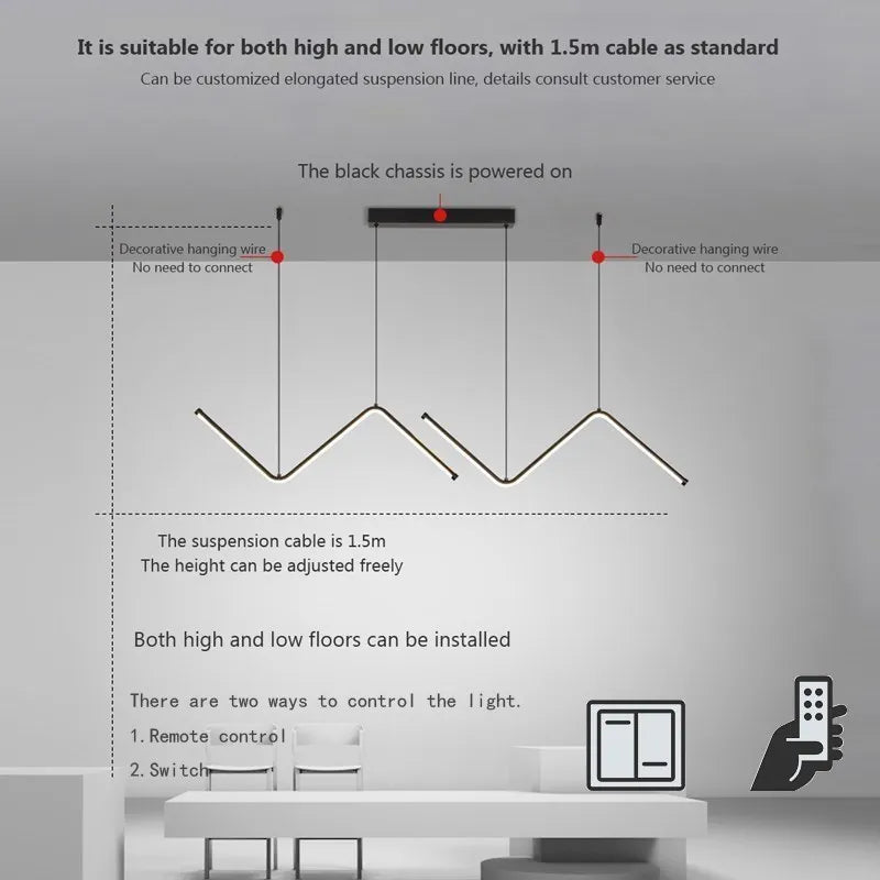 ZigZag Suspended LED Light